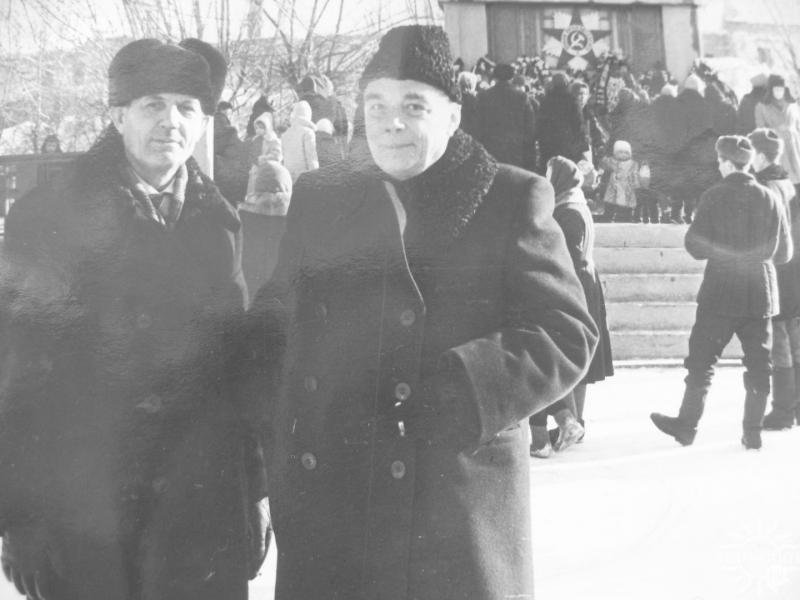 Polotsk ethnographers - S. A. Klokov and I. P. Deinis. 1954
