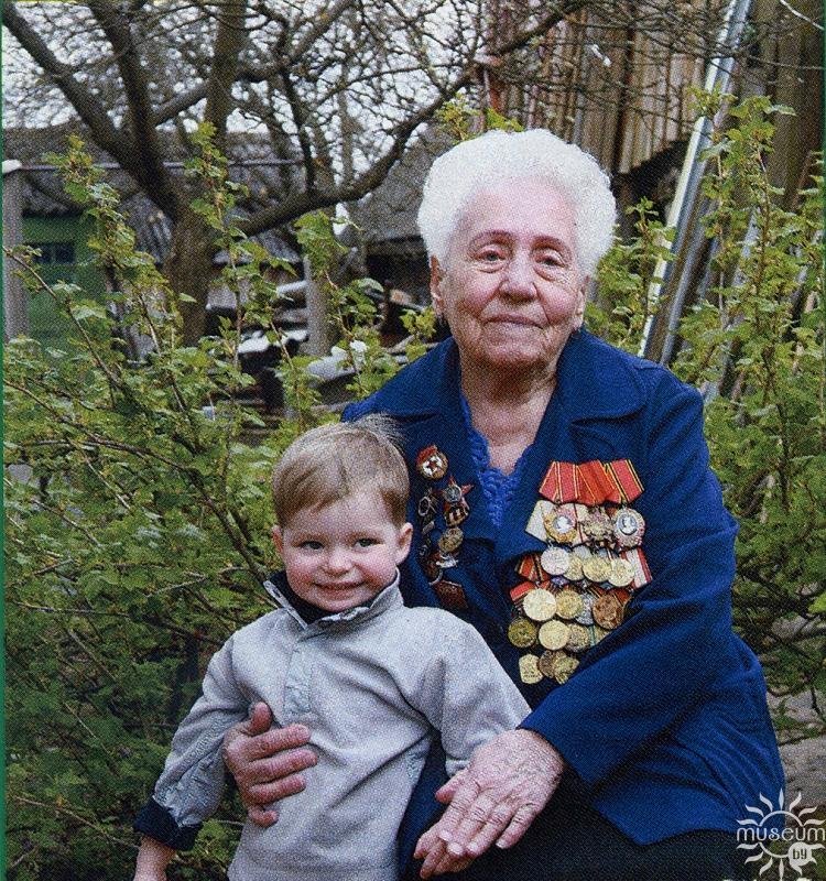 A.M. Lebedeva with a grandson. 2000s