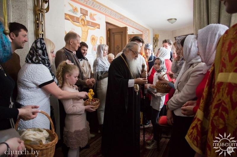 During the service in the Dom Church of Minsk Diocesan Administration in honour of the Cathedral of the Belarusian Saints. 2017