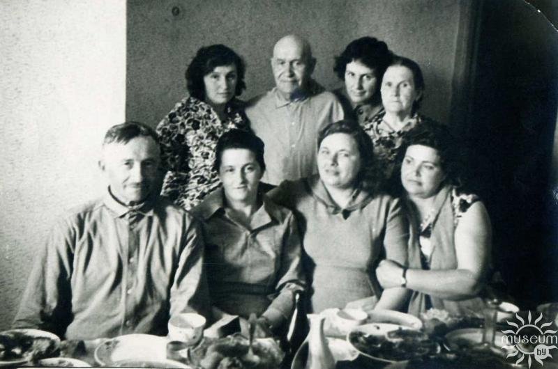Together with family and friends. V.S. Svirko is standing the second from the left; his wife I.M. Svirko is the rightmost. 1970s