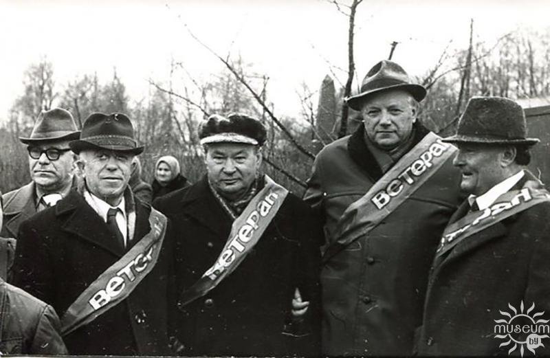 During the opening of the Monument to the Partisan Machine Gunner Lanilchenko V. in Orekhovka Village. P.K. Patsey is the second from the right. 1978