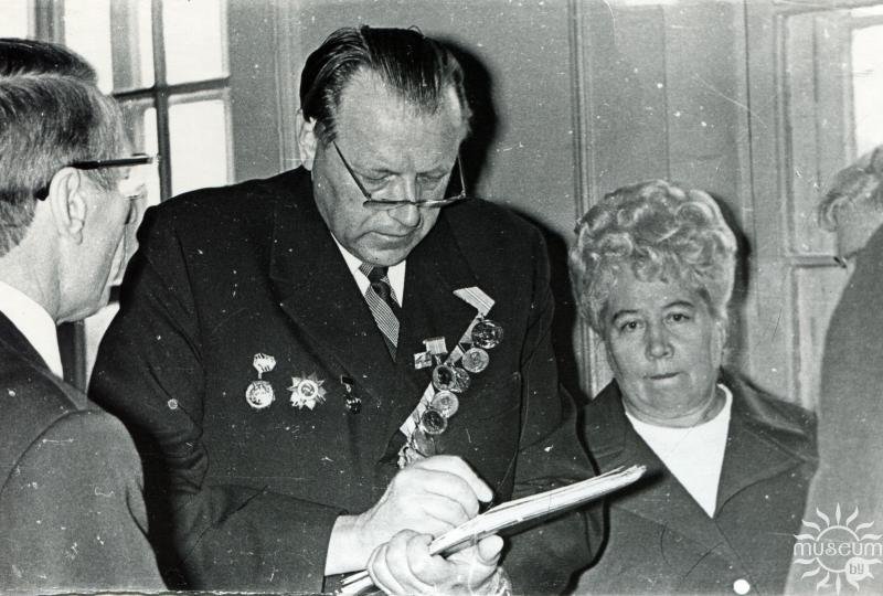 Сустрэча Пацэя П.К. з ганаровымі гасцямі Полацкага педвучылішча. 1967 г.