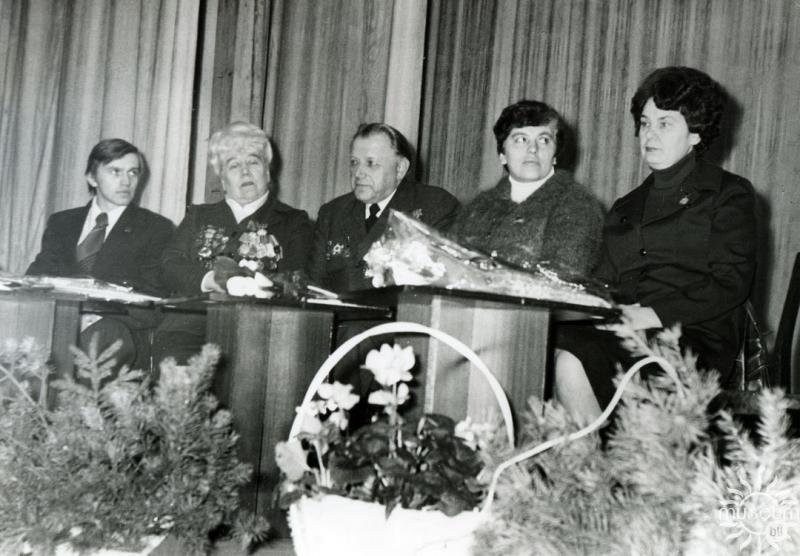 Meeting of deputies of three generations. P. K. Patsey is in the centre. 1981