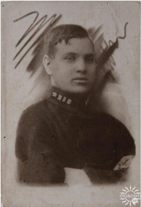 G. S. Petrov in the form of a cadet of a railway military school