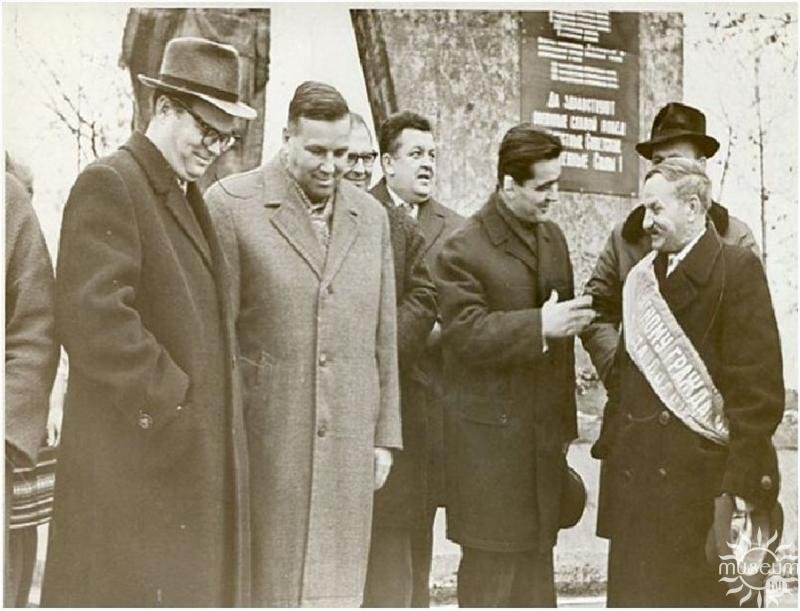 During the meeting with the Polish delegation at the Monument to the Soldiers of the 1st Baltic Front. G.S. Petrov is the leftmost. 1967